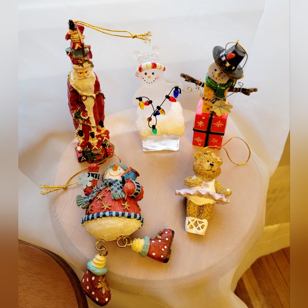 Christmas tree Ornament ceramic set of 5